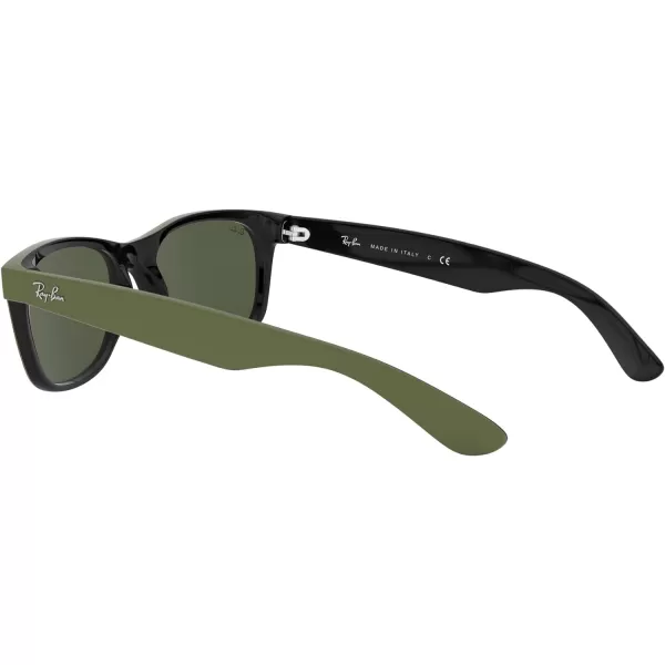 RayBan Rb2132 New Wayfarer Square SunglassesRubber Military Green on Black Green