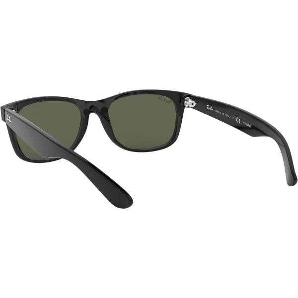 RayBan Rb2132f New Wayfarer Low Bridge Fit Square SunglassesBlackPolarized Green