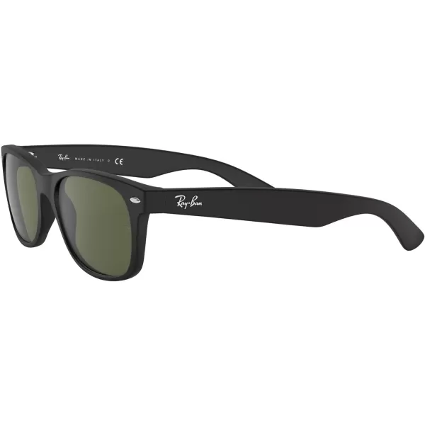 RayBan Rb2132f New Wayfarer Low Bridge Fit Square SunglassesRubber BlackG15 Green