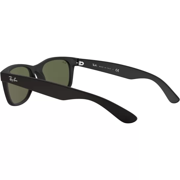 RayBan Rb2132f New Wayfarer Low Bridge Fit Square SunglassesRubber BlackG15 Green