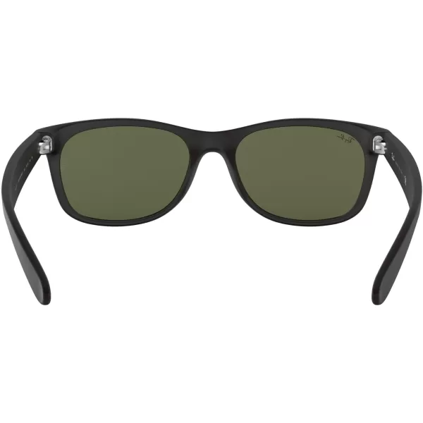 RayBan Rb2132f New Wayfarer Low Bridge Fit Square SunglassesRubber BlackG15 Green