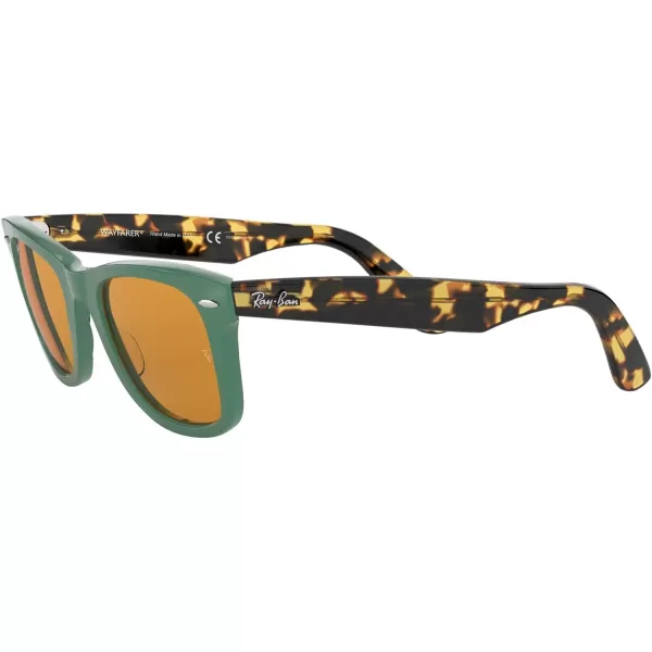 RayBan Rb2140f Original Wayfarer Low Bridge Fit Square SunglassesGreenYellow Polarized