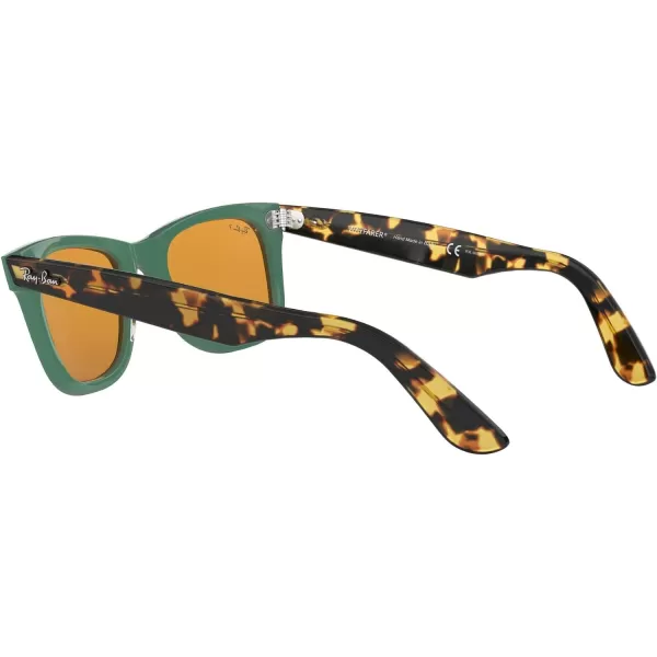 RayBan Rb2140f Original Wayfarer Low Bridge Fit Square SunglassesGreenYellow Polarized