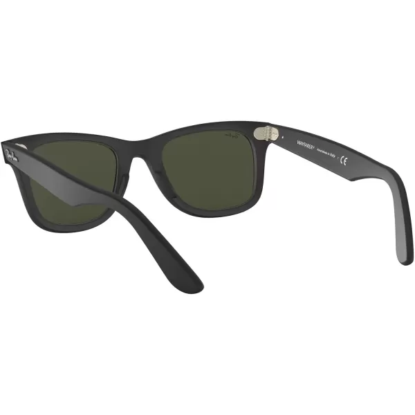 RayBan Rb2140f Original Wayfarer Low Bridge Fit Square SunglassesMatte BlackG15 Green