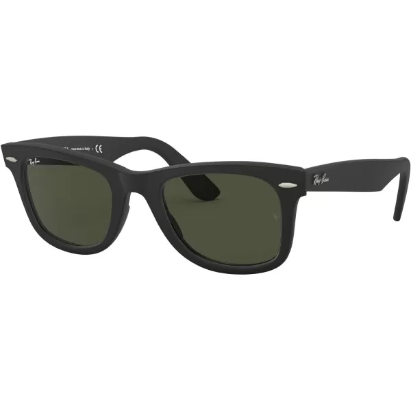 RayBan Rb2140f Original Wayfarer Low Bridge Fit Square SunglassesMatte BlackG15 Green