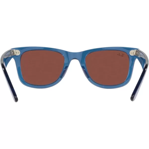 RayBan Rb2140f Original Wayfarer Low Bridge Fit Square SunglassesTransparent BlueRed