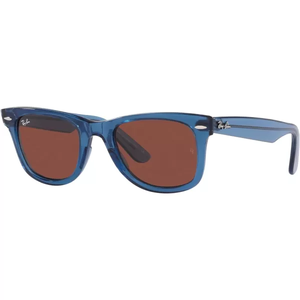 RayBan Rb2140f Original Wayfarer Low Bridge Fit Square SunglassesTransparent BlueRed