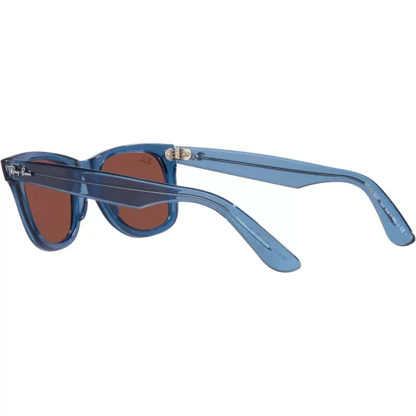 RayBan Rb2140f Original Wayfarer Low Bridge Fit Square SunglassesTransparent BlueRed