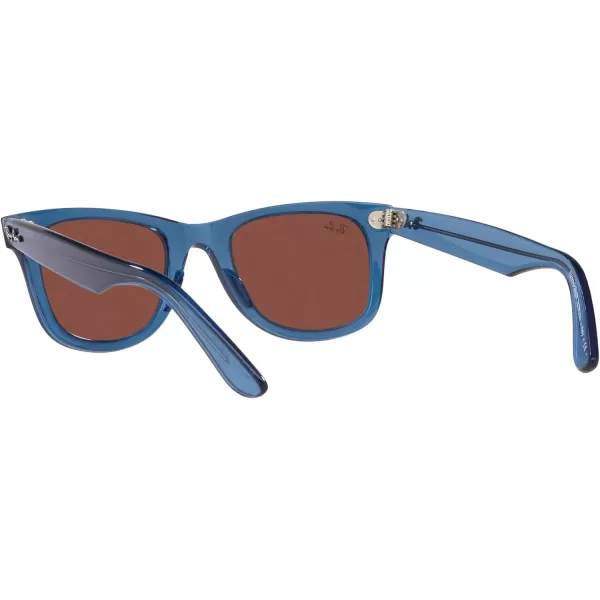 RayBan Rb2140f Original Wayfarer Low Bridge Fit Square SunglassesTransparent BlueRed