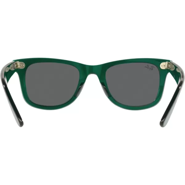 RayBan Rb2140f Original Wayfarer Low Bridge Fit Square SunglassesTransparent GreenDark Grey