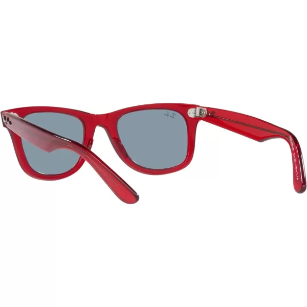 RayBan Rb2140f Original Wayfarer Low Bridge Fit Square SunglassesTransparent RedBlue