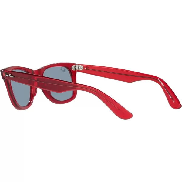 RayBan Rb2140f Original Wayfarer Low Bridge Fit Square SunglassesTransparent RedBlue