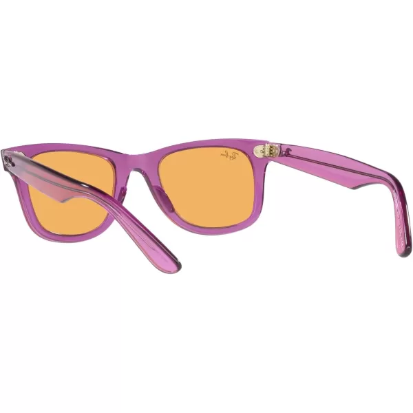 RayBan Rb2140f Original Wayfarer Low Bridge Fit Square SunglassesTransparent VioletOrange