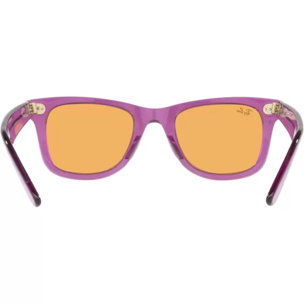 RayBan Rb2140f Original Wayfarer Low Bridge Fit Square SunglassesTransparent VioletOrange