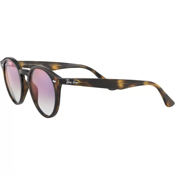 RayBan Rb2180 Round SunglassesLight HavanaClear Gradient Blue Mirrored Red