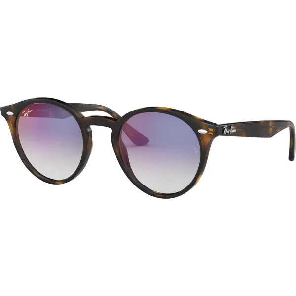 RayBan Rb2180 Round SunglassesLight HavanaClear Gradient Blue Mirrored Red