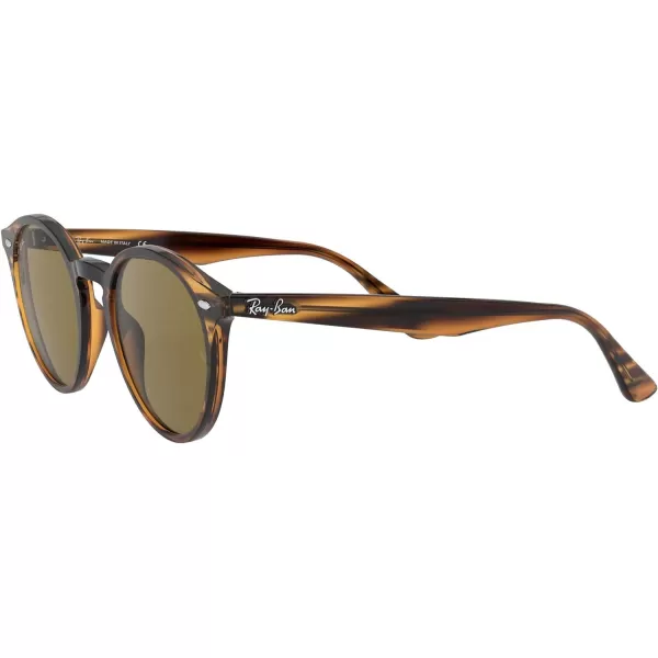 RayBan Rb2180 Round SunglassesStriped Red HavanaDark Brown