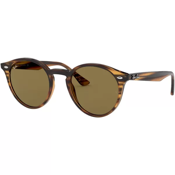 RayBan Rb2180 Round SunglassesStriped Red HavanaDark Brown