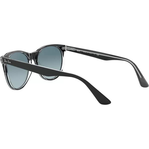 RayBan Rb2185 Wayfarer Ii Round SunglassesBlack on TransparentBlue Gradient Grey