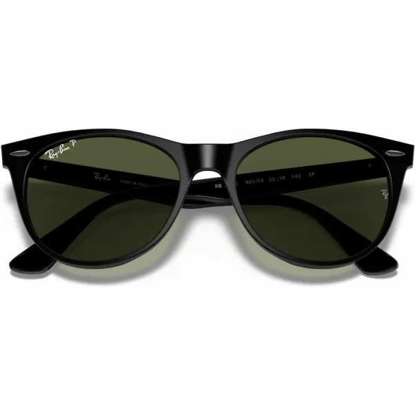 RayBan Rb2185 Wayfarer Ii Round SunglassesBlackG15 Green Polarized