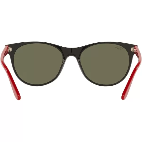 RayBan Rb2202m Scuderia Ferrari Collection Round SunglassesBlackLight Green Mirrored Silver