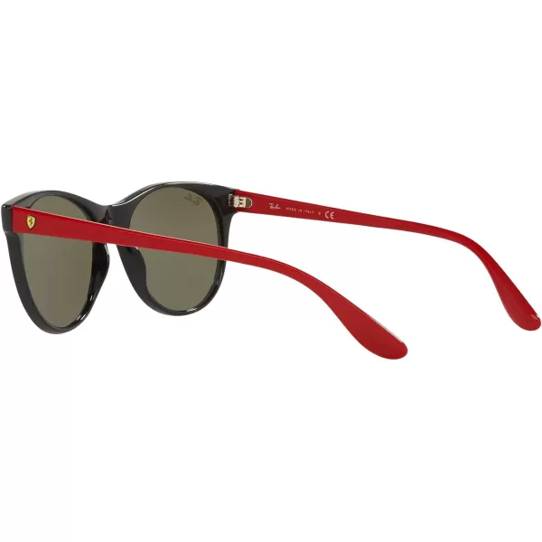 RayBan Rb2202m Scuderia Ferrari Collection Round SunglassesBlackLight Green Mirrored Silver