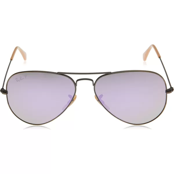 RayBan Rb3025 Classic AviatorDemi Gloss Brushed BronzePolarized Grey Mirrored Lilac