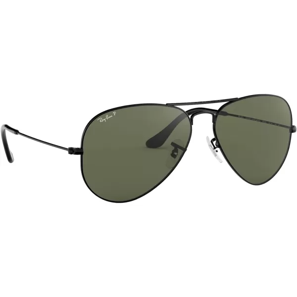 RayBan Rb3025 Classic Polarized Aviator SunglassesBlackPolarized G15 Green