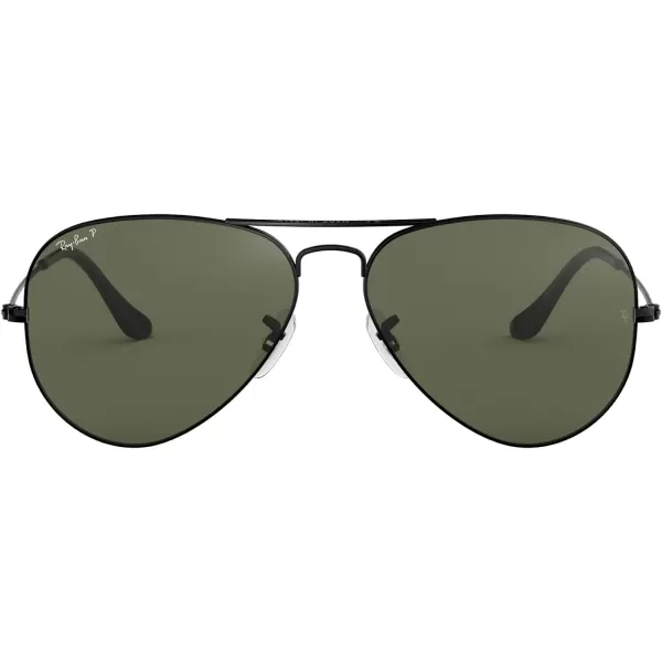 RayBan Rb3025 Classic Polarized Aviator SunglassesBlackPolarized G15 Green