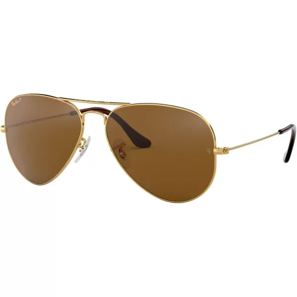 RayBan Rb3025 Classic Polarized Aviator SunglassesGoldBrown Polarized