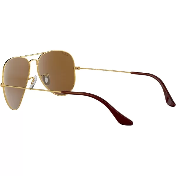 RayBan Rb3025 Classic Polarized Aviator SunglassesGoldBrown Polarized