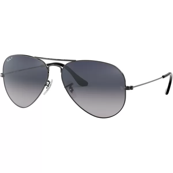 RayBan Rb3025 Classic Polarized Aviator SunglassesGunmetalPolarized Blue Gradient Grey
