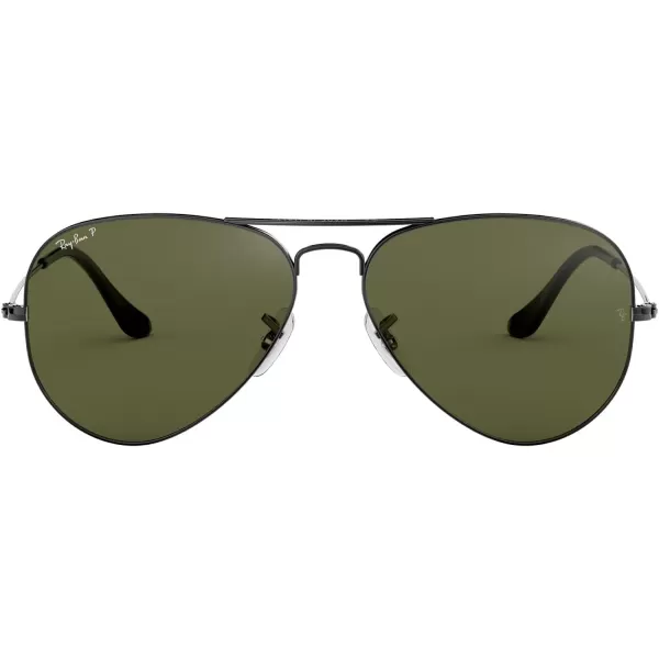 RayBan Rb3025 Classic Polarized Aviator SunglassesGunmetalPolarized G15 Green