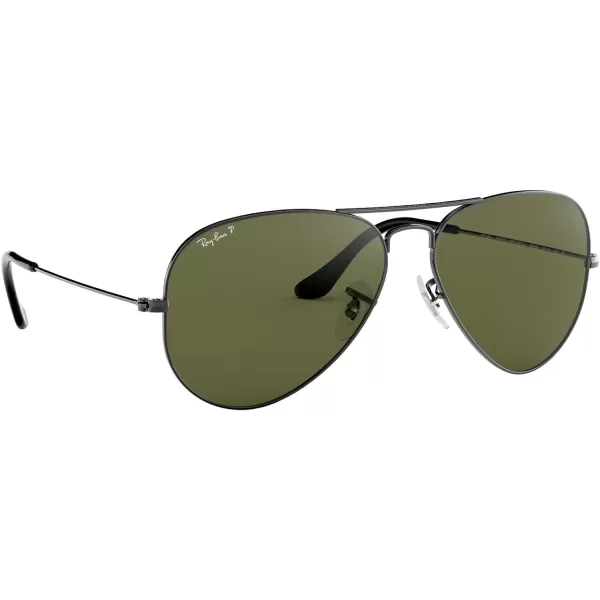 RayBan Rb3025 Classic Polarized Aviator SunglassesGunmetalPolarized G15 Green