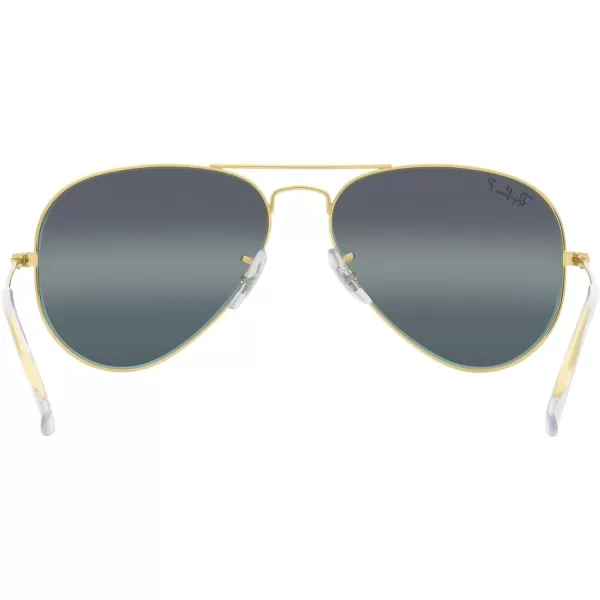 RayBan Rb3025 Classic Polarized Aviator SunglassesLegend GoldPolarized Clear Gradient Dark Blue