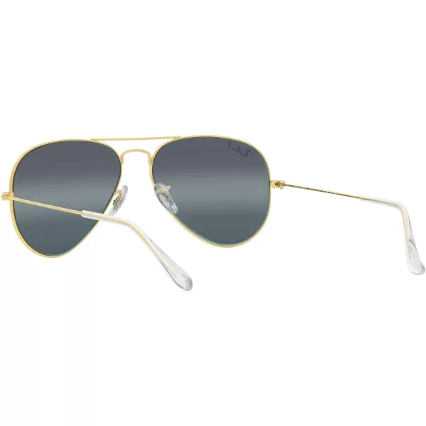 RayBan Rb3025 Classic Polarized Aviator SunglassesLegend GoldPolarized Clear Gradient Dark Blue