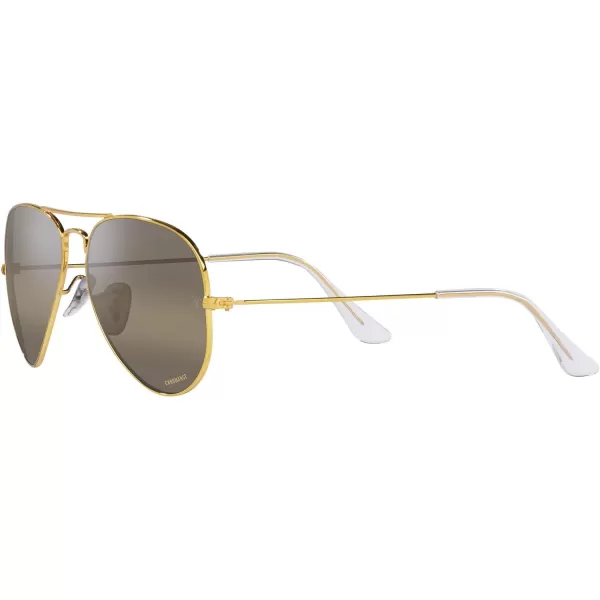 RayBan Rb3025 Classic Polarized Aviator SunglassesLegend GoldPolarized Clear Gradient Dark Brown