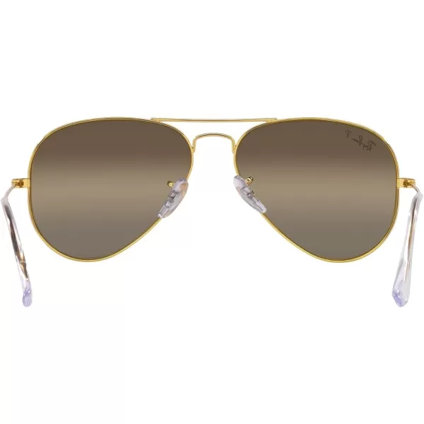 RayBan Rb3025 Classic Polarized Aviator SunglassesLegend GoldPolarized Clear Gradient Dark Brown