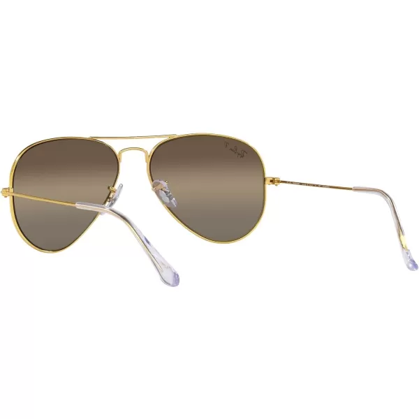 RayBan Rb3025 Classic Polarized Aviator SunglassesLegend GoldPolarized Clear Gradient Dark Brown