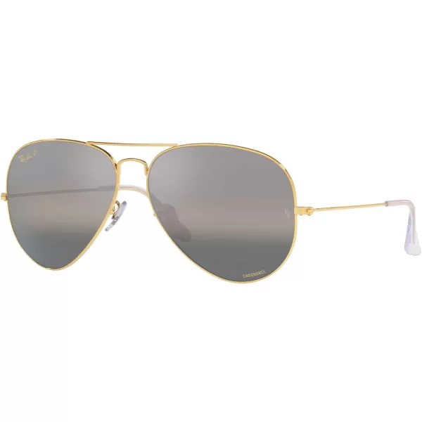 RayBan Rb3025 Classic Polarized Aviator SunglassesLegend GoldPolarized Clear Gradient Dark Grey