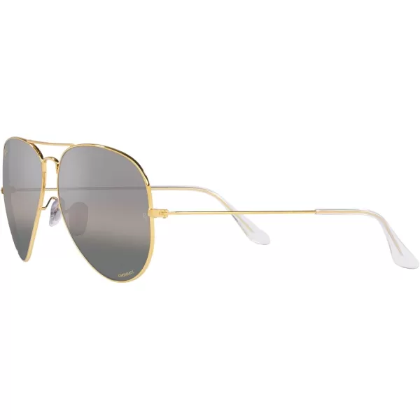 RayBan Rb3025 Classic Polarized Aviator SunglassesLegend GoldPolarized Clear Gradient Dark Grey