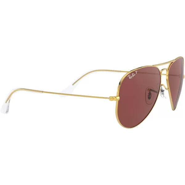 RayBan Rb3025 Classic Polarized Aviator SunglassesLegend GoldPolarized Purple