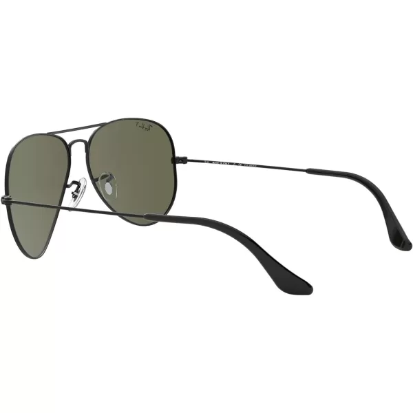 RayBan Rb3025 Classic Polarized Aviator SunglassesMatte BlackPolarized G15 Green