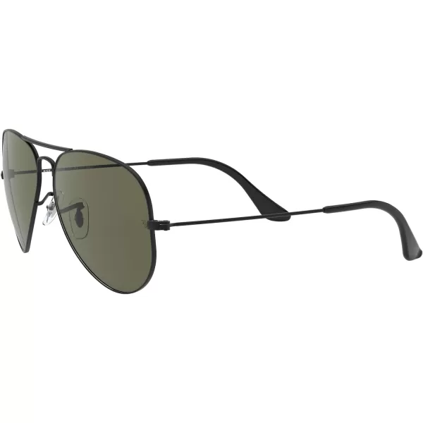 RayBan Rb3025 Classic Polarized Aviator SunglassesMatte BlackPolarized G15 Green