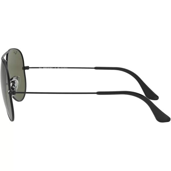 RayBan Rb3025 Classic Polarized Aviator SunglassesMatte BlackPolarized G15 Green