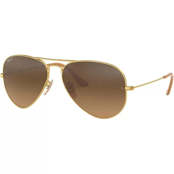RayBan Rb3025 Classic Polarized Aviator SunglassesMatte GoldPolarized Brown Gradient