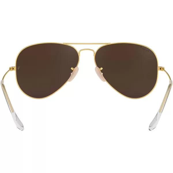 RayBan Rb3025 Classic Polarized Aviator SunglassesMatte GoldPolarized Brown Mirrored Fuchsia