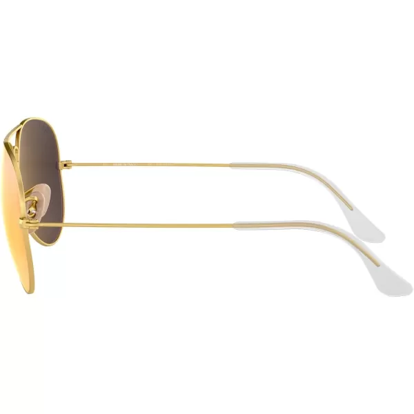 RayBan Rb3025 Classic Polarized Aviator SunglassesMatte GoldPolarized Brown Mirrored Fuchsia