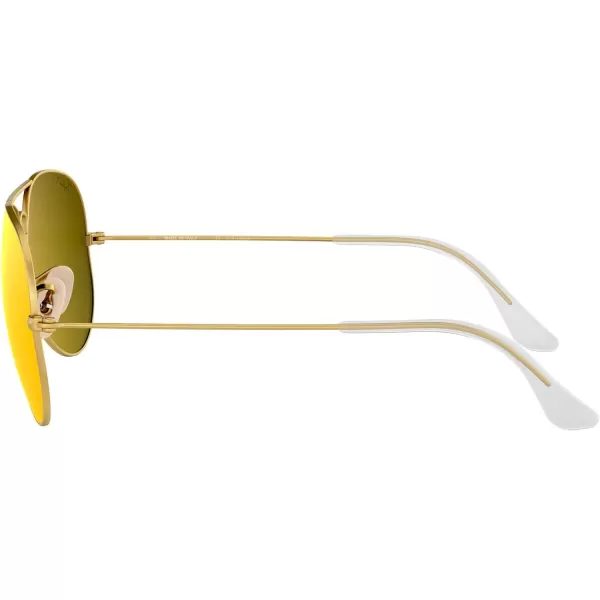 RayBan Rb3025 Classic Polarized Aviator SunglassesMatte GoldPolarized Brown Mirrored Red