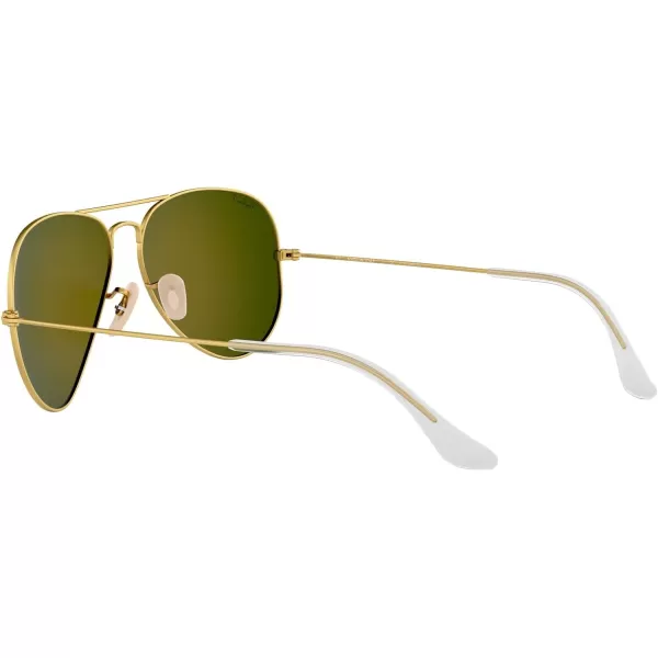 RayBan Rb3025 Classic Polarized Aviator SunglassesMatte GoldPolarized Brown Mirrored Red